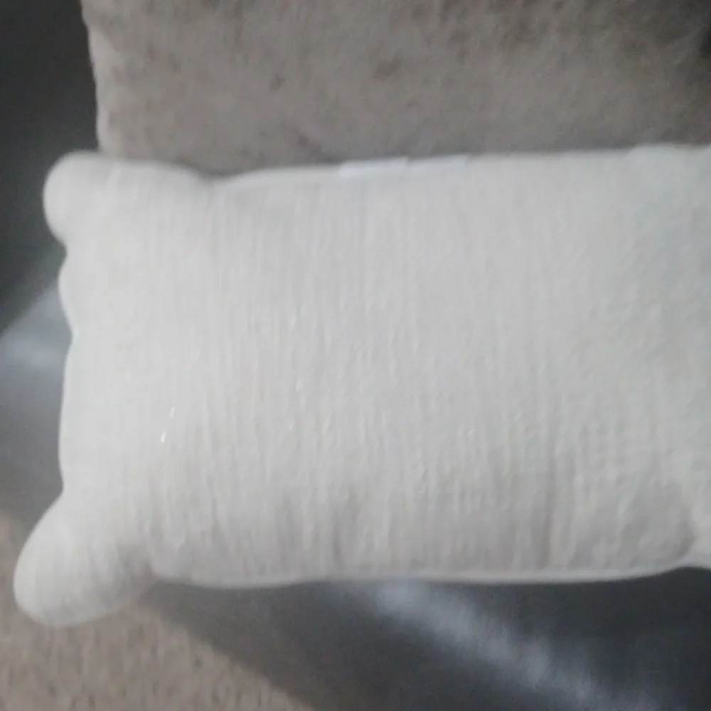Cream and Silver 'NOEL' Holiday Pillow